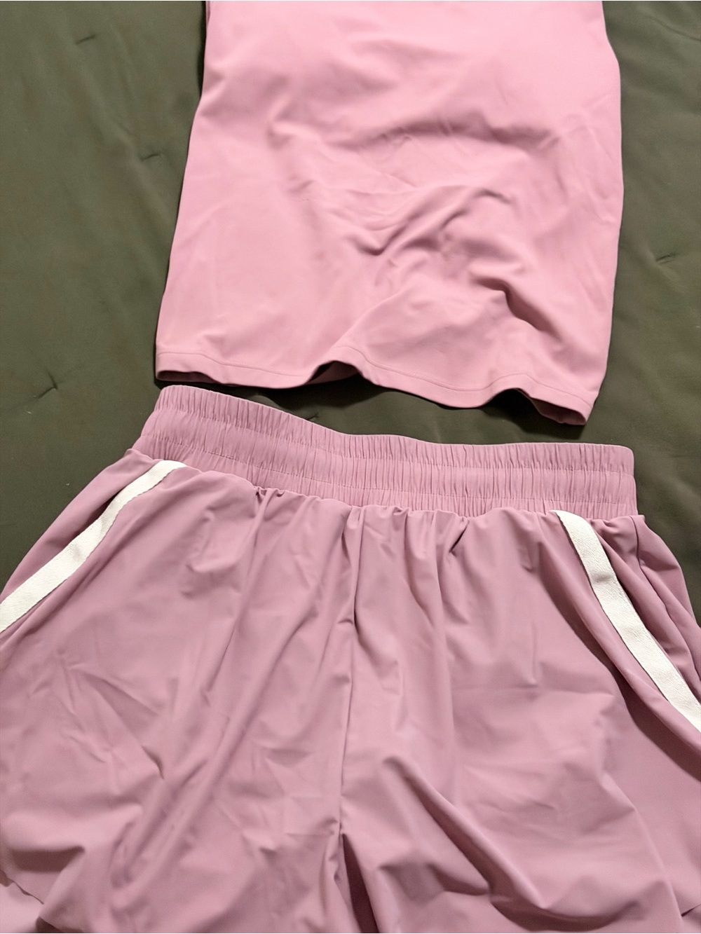 all in motion Pink Women's Athletic Shorts with White Side Trim